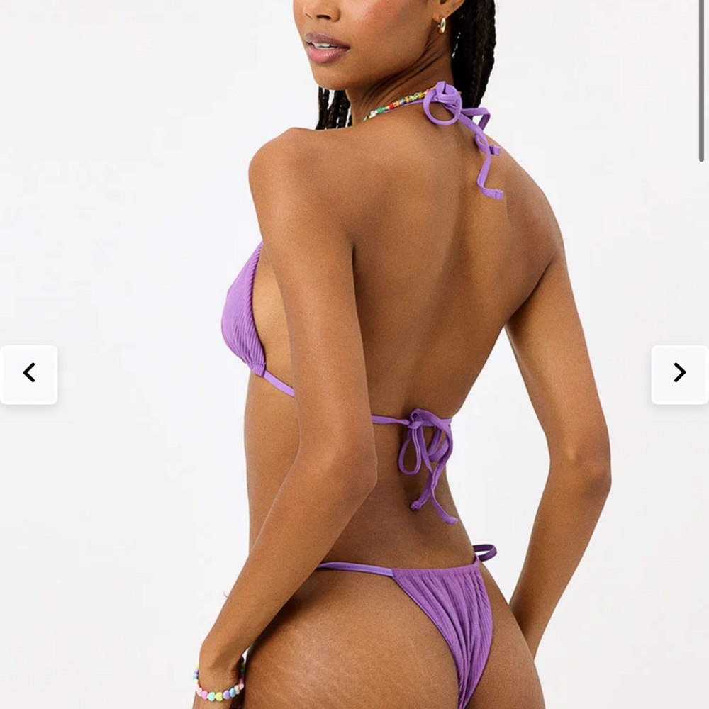 Frankie's bikini purple ribbed TOP ONLY